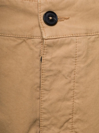 Shop Darkpark 'saint' Beige Cargo Pants With Pockets In Cotton Man