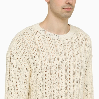 Shop Andersson Bell Ivory Openwork Crew-neck Jumper In White