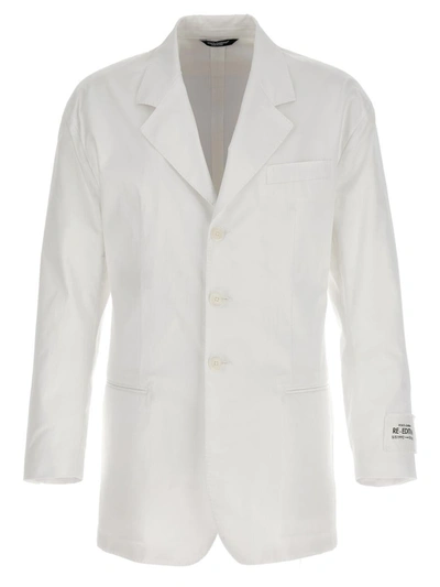 Shop Dolce & Gabbana 're-edition S/s 1992' Blazer Jacket In White