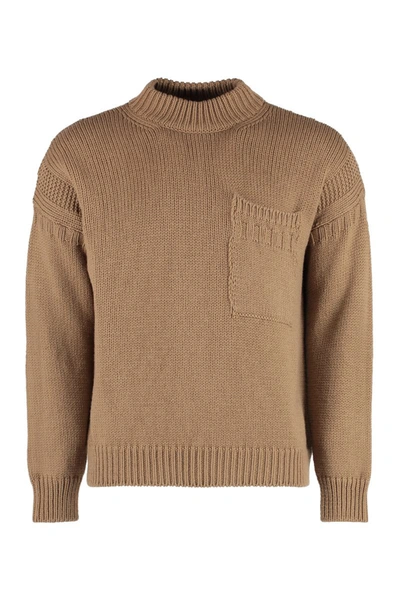 Shop Ten C Crew-neck Wool Sweater In Camel