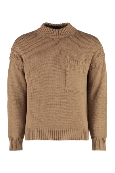 Ten C Oversized Camel-coloured Wool Sweater In Camel