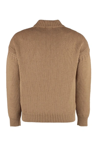 Ten C Oversized Camel-coloured Wool Sweater In Camel