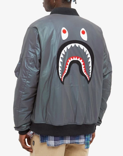 Shop A Bathing Ape ® Ma-1 Aurora Shark Loose Fit Bomber Jacket In Black