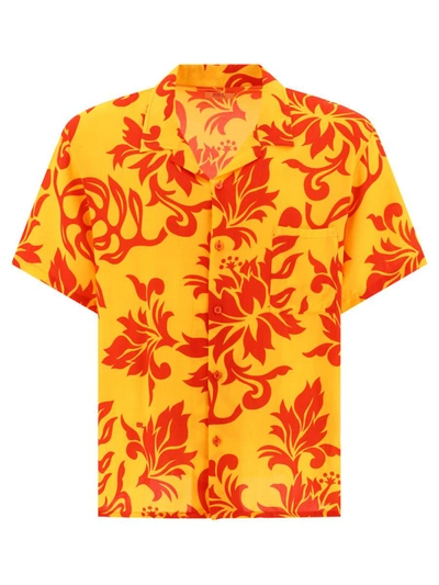 Shop Erl Printed Shirt In Yellow