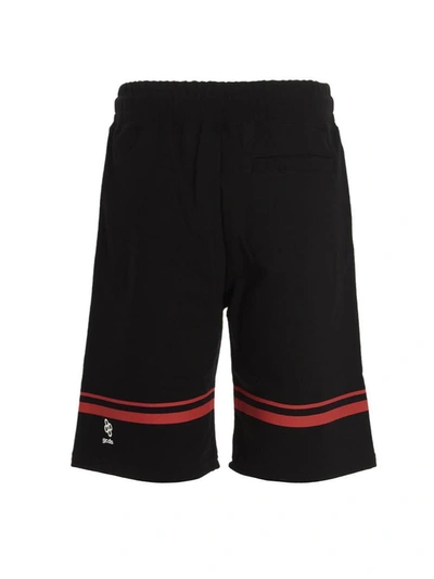 Shop Gcds 'low Logo Band' Bermuda Shorts In Black