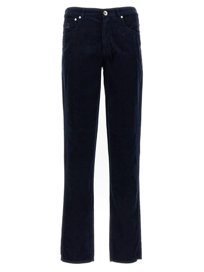 Shop Brunello Cucinelli Corduroy Pants In Blue