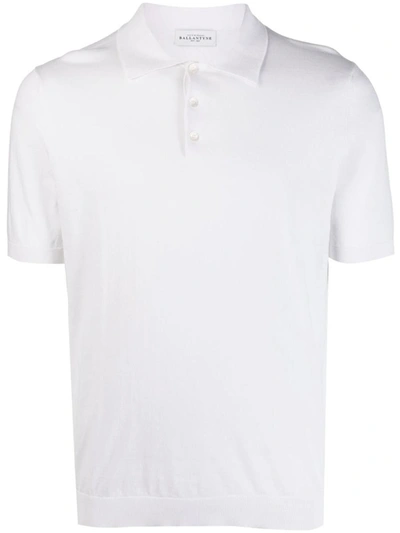 Shop Ballantyne Cotton Polo Shirt In White