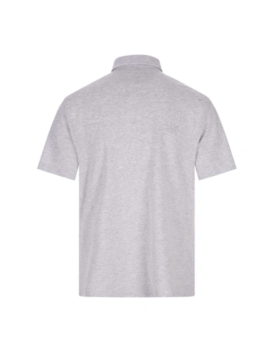 Shop Borrelli Classic Polo Shirt In Cotton Pique In Grey