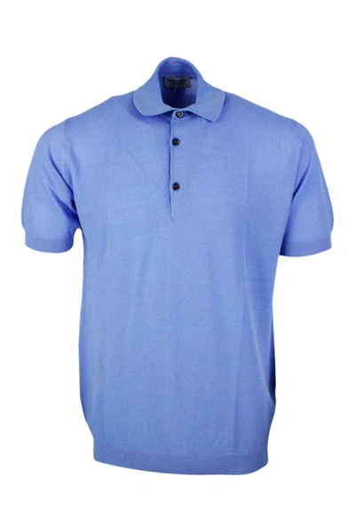 Shop John Smedley T-shirts And Polos Light Blue