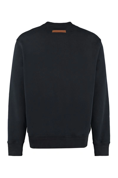 Shop Ermenegildo Zegna Zegna Logo Detail Cotton Sweatshirt In Black