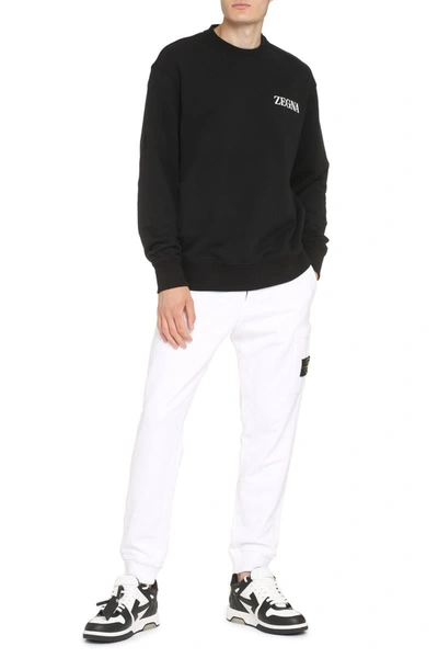 Shop Ermenegildo Zegna Zegna Logo Detail Cotton Sweatshirt In Black