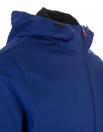 Shop Kiton Royal Technical Fabric Windbreaker Jacket In Blue