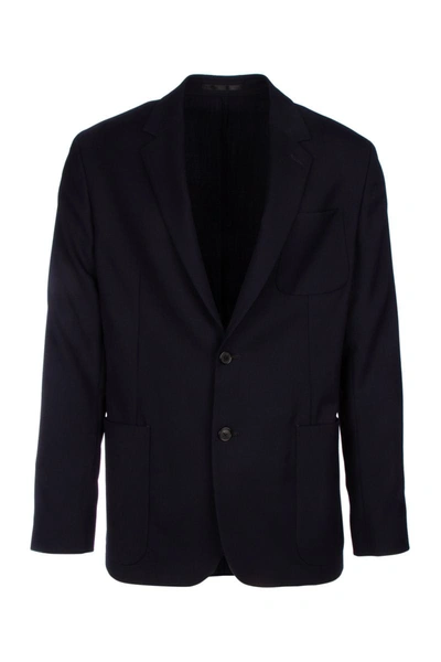 Paul Smith Structured Notch Lapel Jacket In Blue
