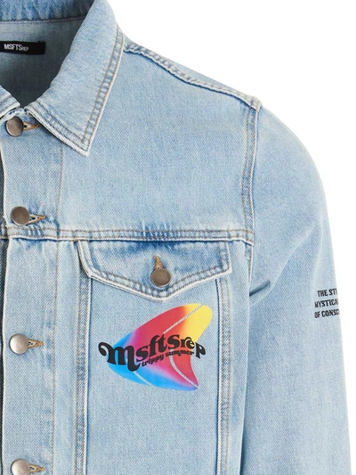 Shop Msftsrep Logo Denim Jacket In Light Blue