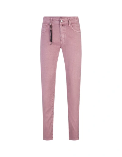 Shop Incotex Blue Division Linen Slim Fit Trousers In Pink