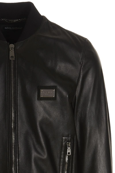 Shop Dolce & Gabbana 'dg Essential' Bomber In Black