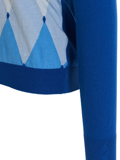 Shop Ballantyne 'argyle' Sweater In Light Blue