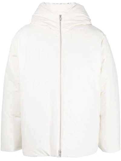 Shop Jil Sander Hooded Jacket In Cream