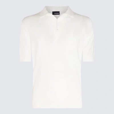 Shop Lardini White Cotton Polo Shirt