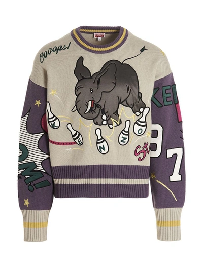 Shop Kenzo 'bowling Elephant' Sweater In Multicolor