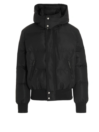 Shop Alexander Mcqueen Printed Hooded Down Jacket In Black