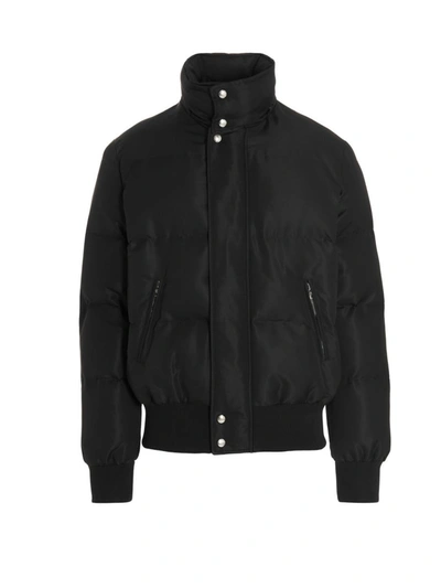 Alexander Mcqueen Wool Blend Padded Bomber Men In Black