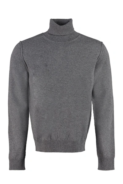 Shop Maison Margiela Cashmere Turtleneck Pullover In Grey