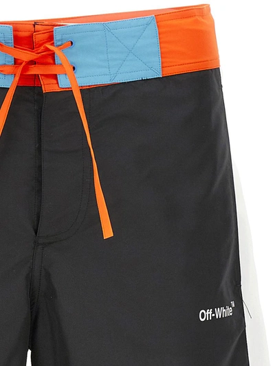 Shop Off-white 'arrow Block Sunset' Swimming Trunks In Multicolor