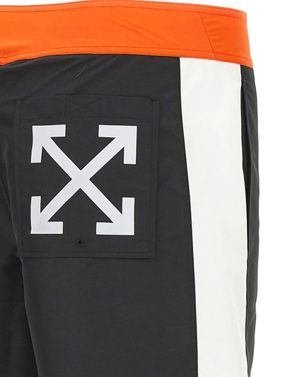 Shop Off-white 'arrow Block Sunset' Swimming Trunks In Multicolor