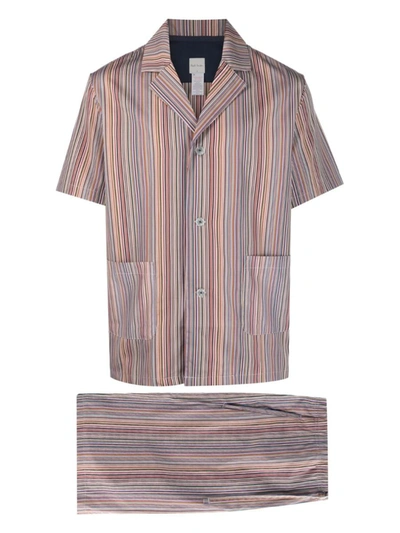 Shop Paul Smith Striped Short Pajama In Pink