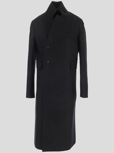 Shop Sapio Long Coat In Black