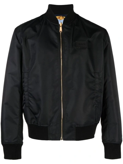 Shop Versace Double-faced Bomber Jacket In Blue