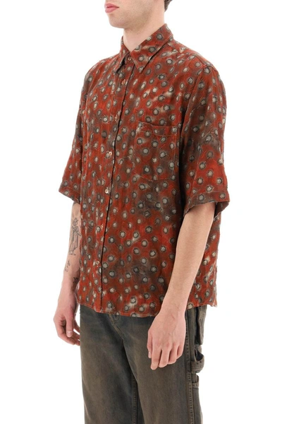 Shop Acne Studios Short-sleeved Jacquard Shirt In Multicolor