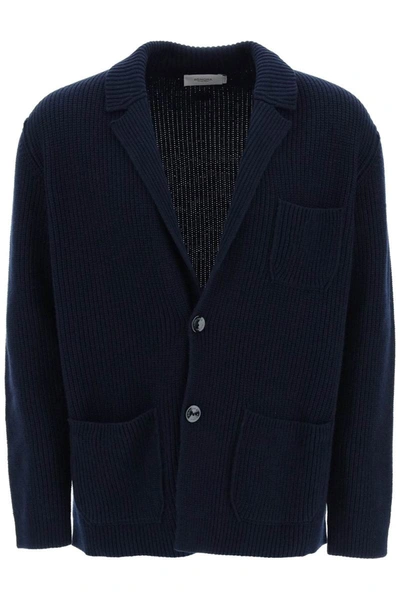 Shop Agnona Cashmere &amp; Cotton Cardigan In Blue