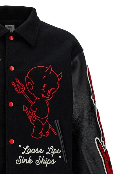 Shop Saint Mxxxxxx Saint M×××××× Bomber 'varsity Devil' In Black