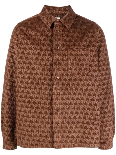 Shop Erl Shirt With Print In Brown