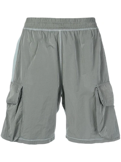 Shop Aries Cotton Cargo Shorts In Grey