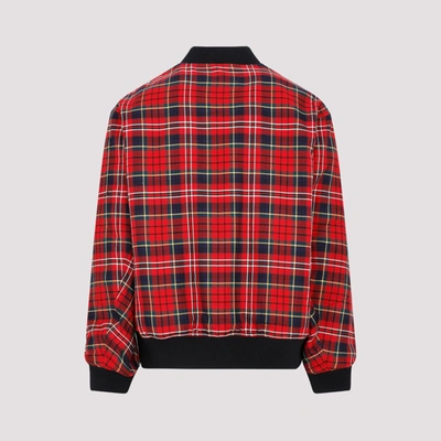 Undercover Red Check Bomber Jacket In Red