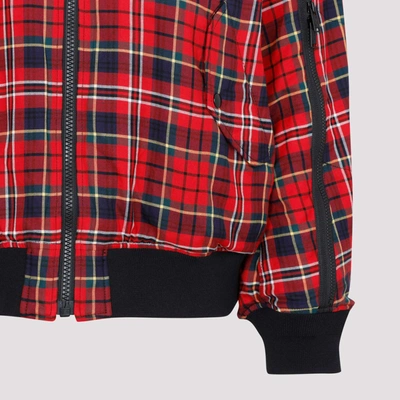 Undercover Red Check Bomber Jacket In Red