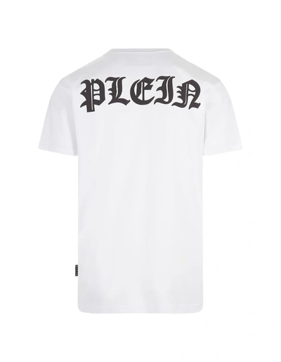Shop Philipp Plein Back Gothic Plein T-shirt In White