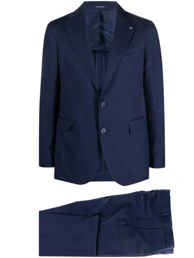 Shop Tagliatore Single Breasted Suit In Blue