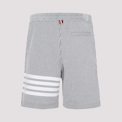 Shop Thom Browne Seersucker Shorts Pants In Grey