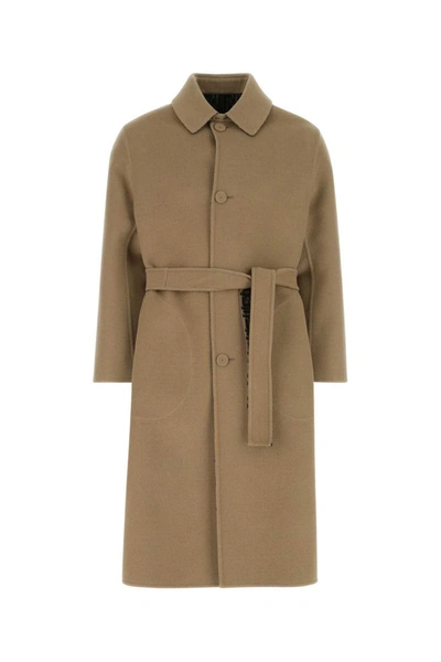 Shop Fendi Coats In Beige O Tan