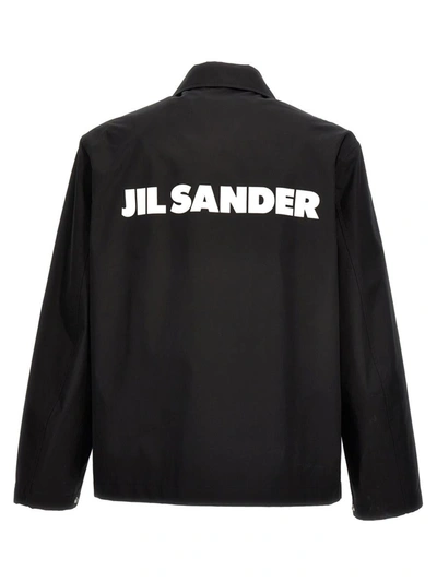 Shop Jil Sander Logo Print Jacket In Black