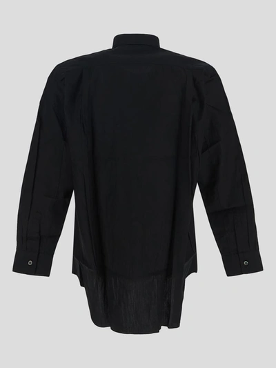 Shop Comme Des Garçons Play Comme Des Garçons Long Sleeved Shirt In <p>comme Des Garçons Shirt In Black Cotton With Heart Embroidery