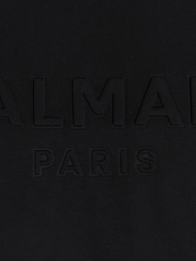 Shop Balmain Embossed Logo T-shirt In Black