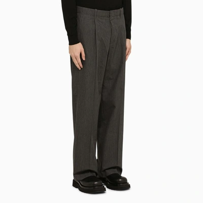 Shop Our Legacy Regular Pinstripe Trousers In Grey