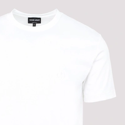 Shop Giorgio Armani Cotton T-shirt Tshirt In White