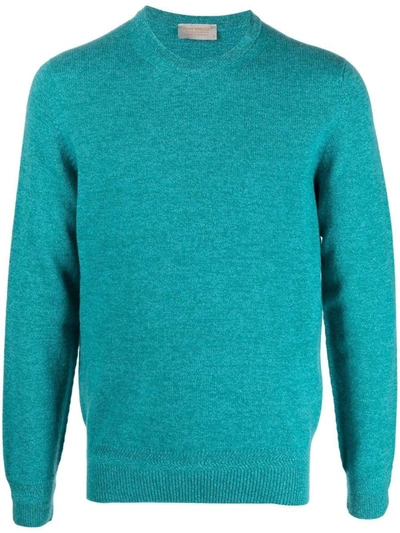 Shop John Smedley Knitted Long-sleeve Jumper In Clear Blue