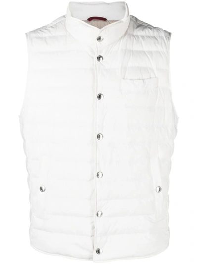 Shop Brunello Cucinelli Nylon Padded Vest In White